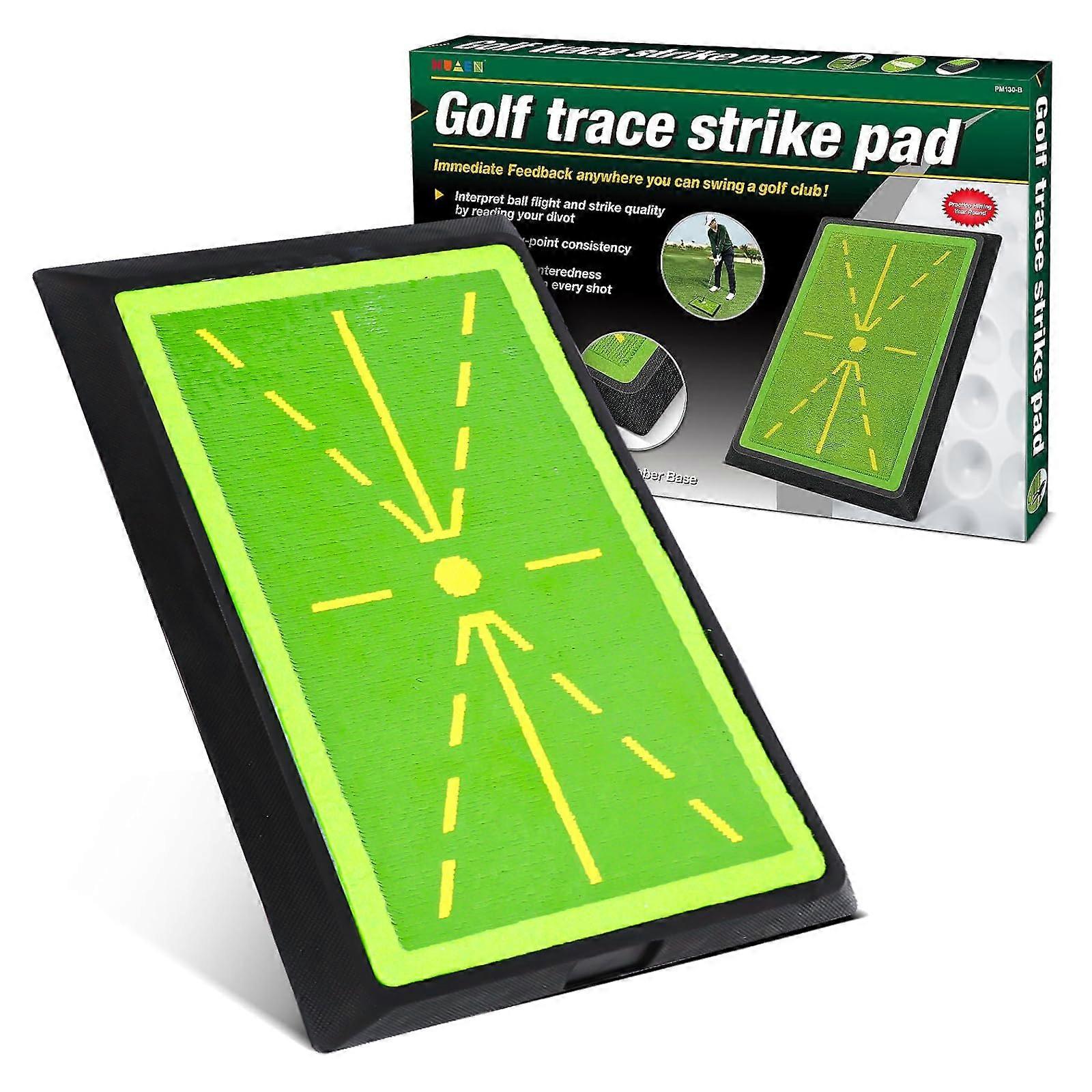 Golf Training Mat for Swing Detection - Rubber and Beads Visual Feedback Hitting Mat with Artificial Grass for Accuracy and Distance
