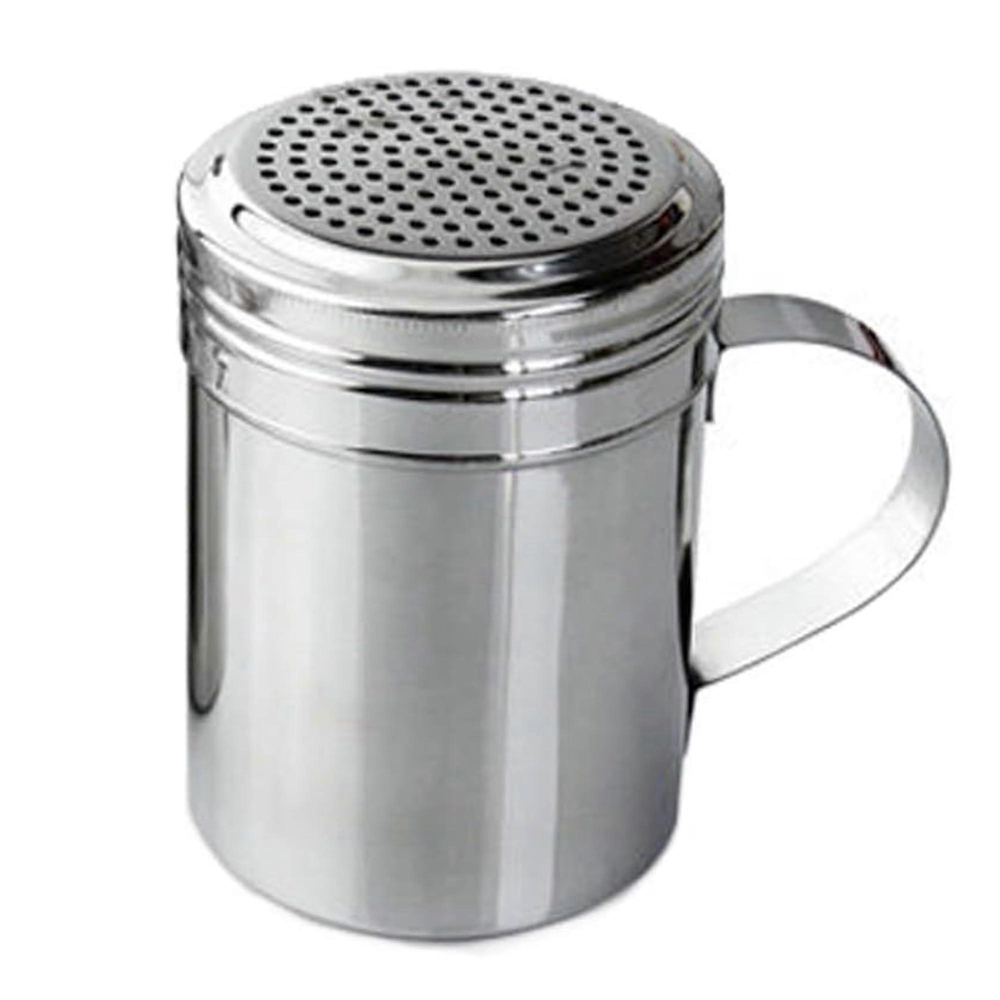Stainless Steel 10oz Dredger Shaker with Handle For Sugar And Salt Icing Sugar Flour Cocoa