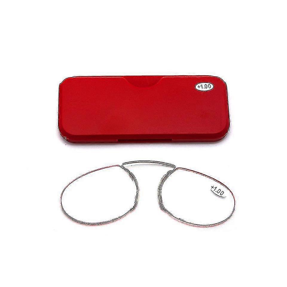 Portable Reading Glasses with Nose Clip & Legless Design for Presbyopia Correction 1.0-3.0 Diopter Vision Adjustments