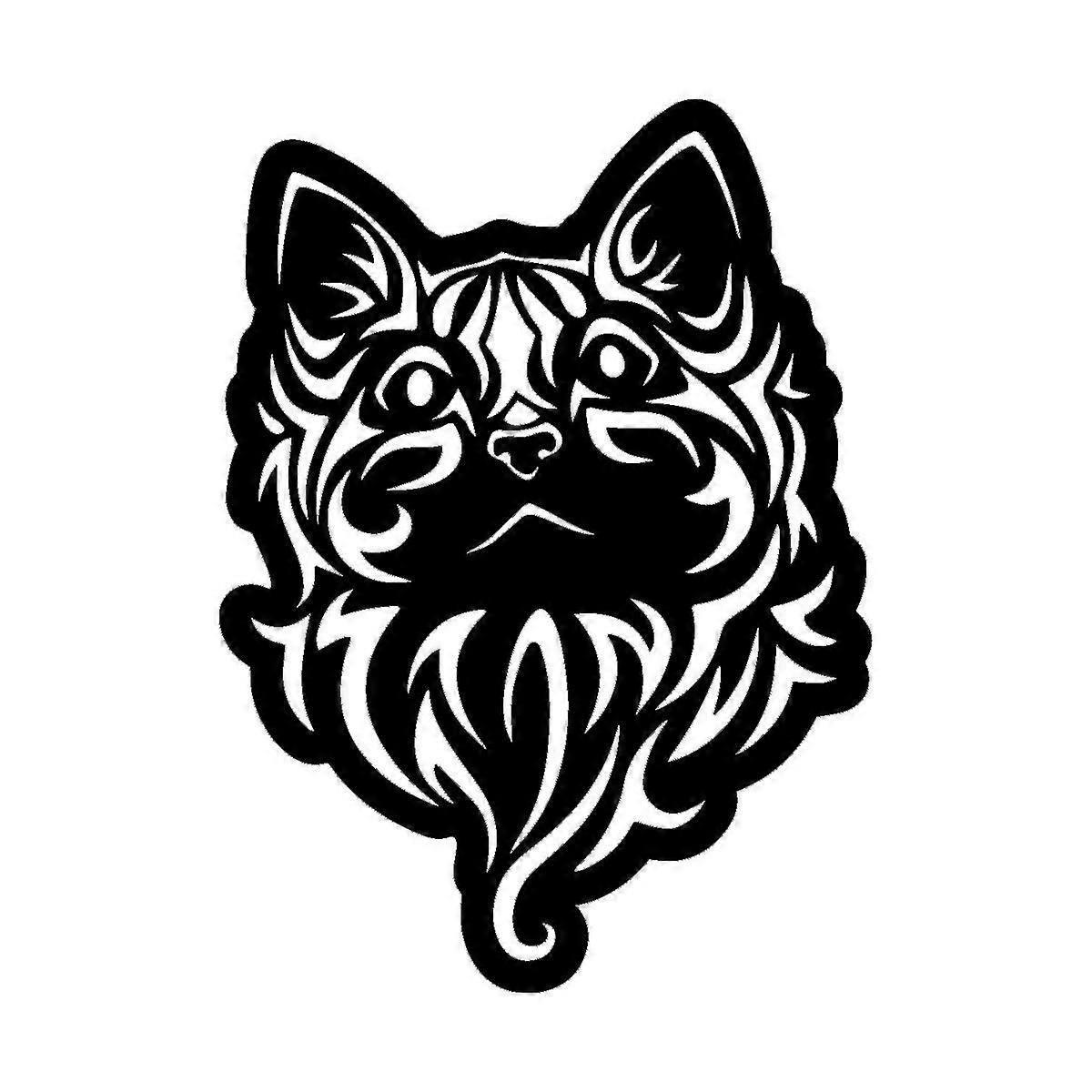 Decorazione in Metallo Gatto 88, Nero, Metallo, 40x0,15x55 cm