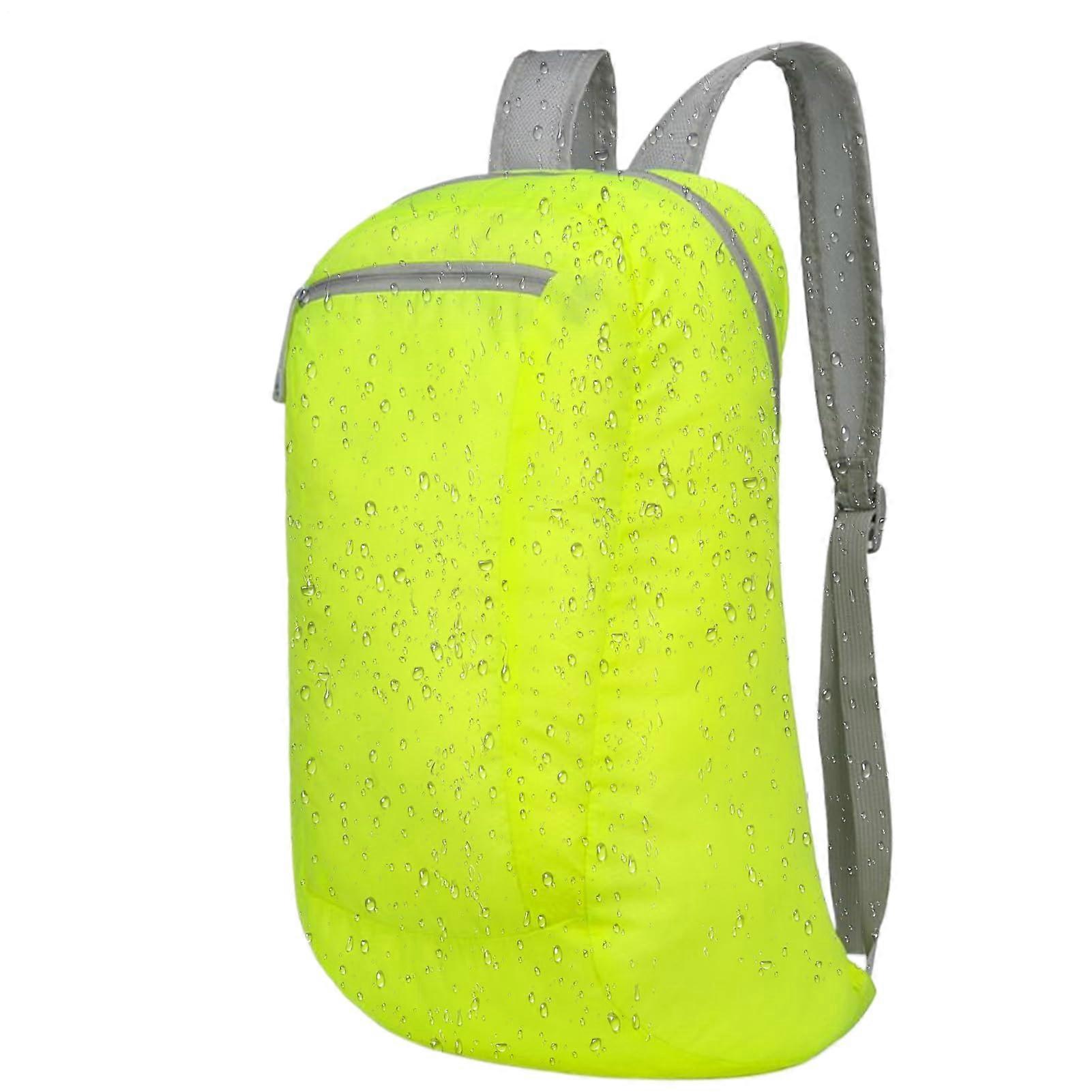 Lightweight Waterproof Folding Backpack with Padded Shoulder Straps, Breathable Design, Compact for Gym, Beach, Hiking, Green