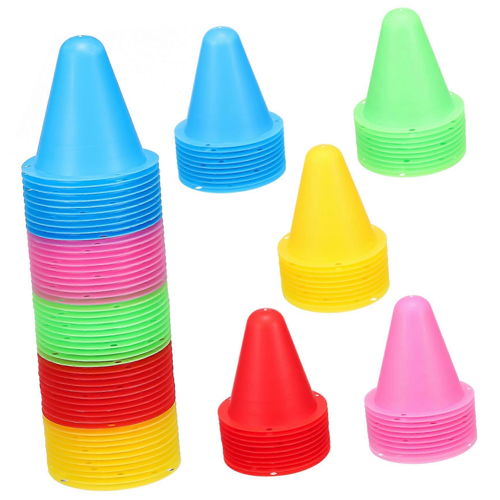 50 Pcs Practice Cones for Sports Training Soccer Agility Drills Durable Vibrant Markers
