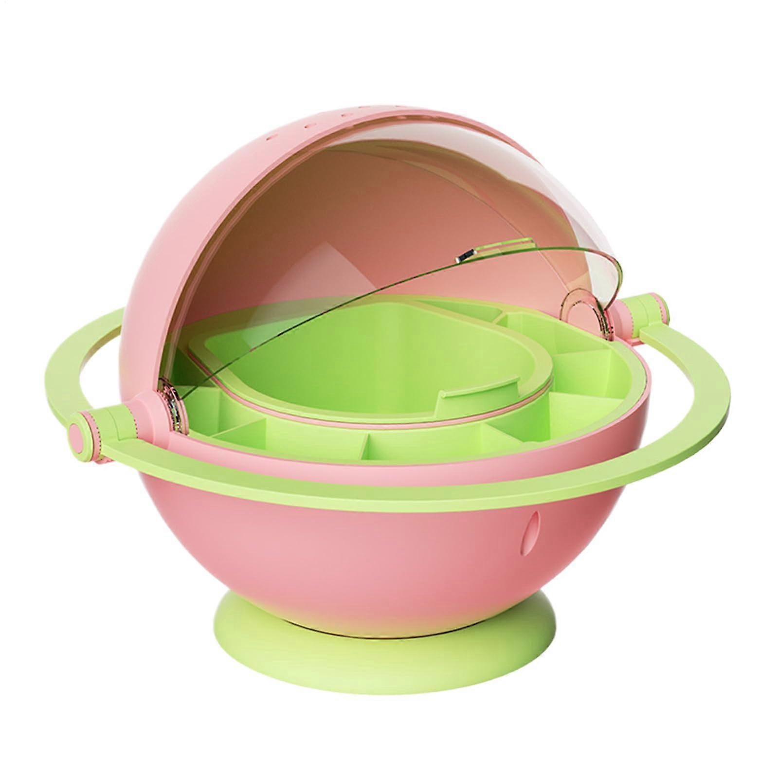 Silkworm Growth Box, Portable Hatching Container, Transparent Educational Observation Cabin, Pink Growth Cage for Home and Classroom