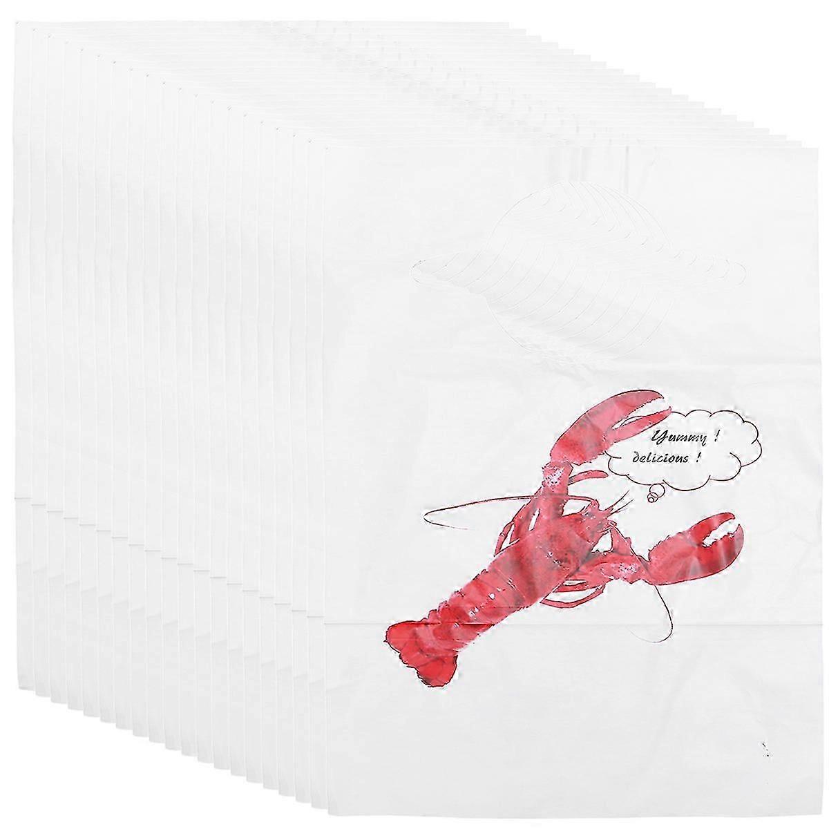 100pcs Disposable Aprons with Lobster Pattern Print