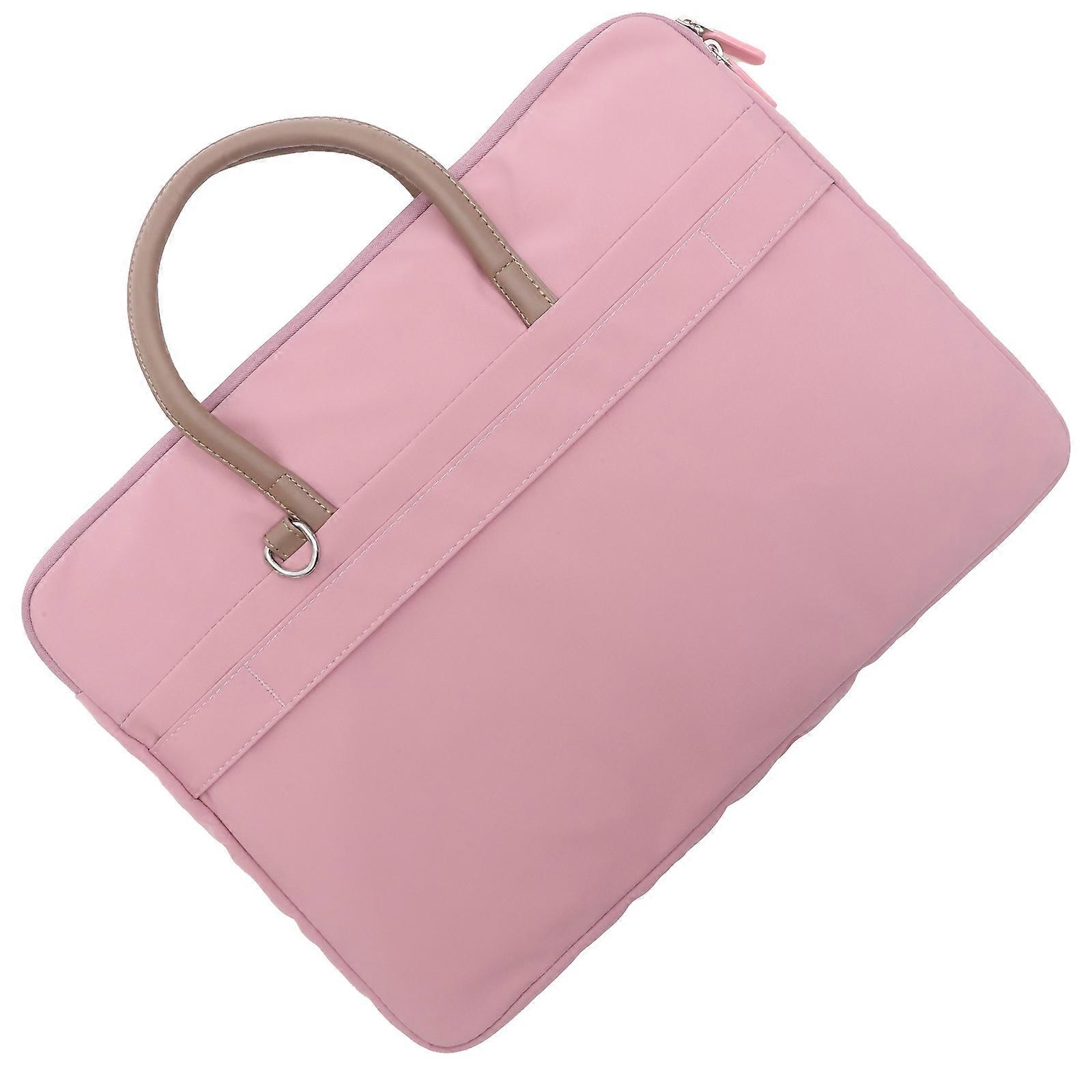 Portable Laptop Sleeve Bag Vertical Laptop Case for Students Made of Pink Polyester Material with Scratch Protection Feature 1Set