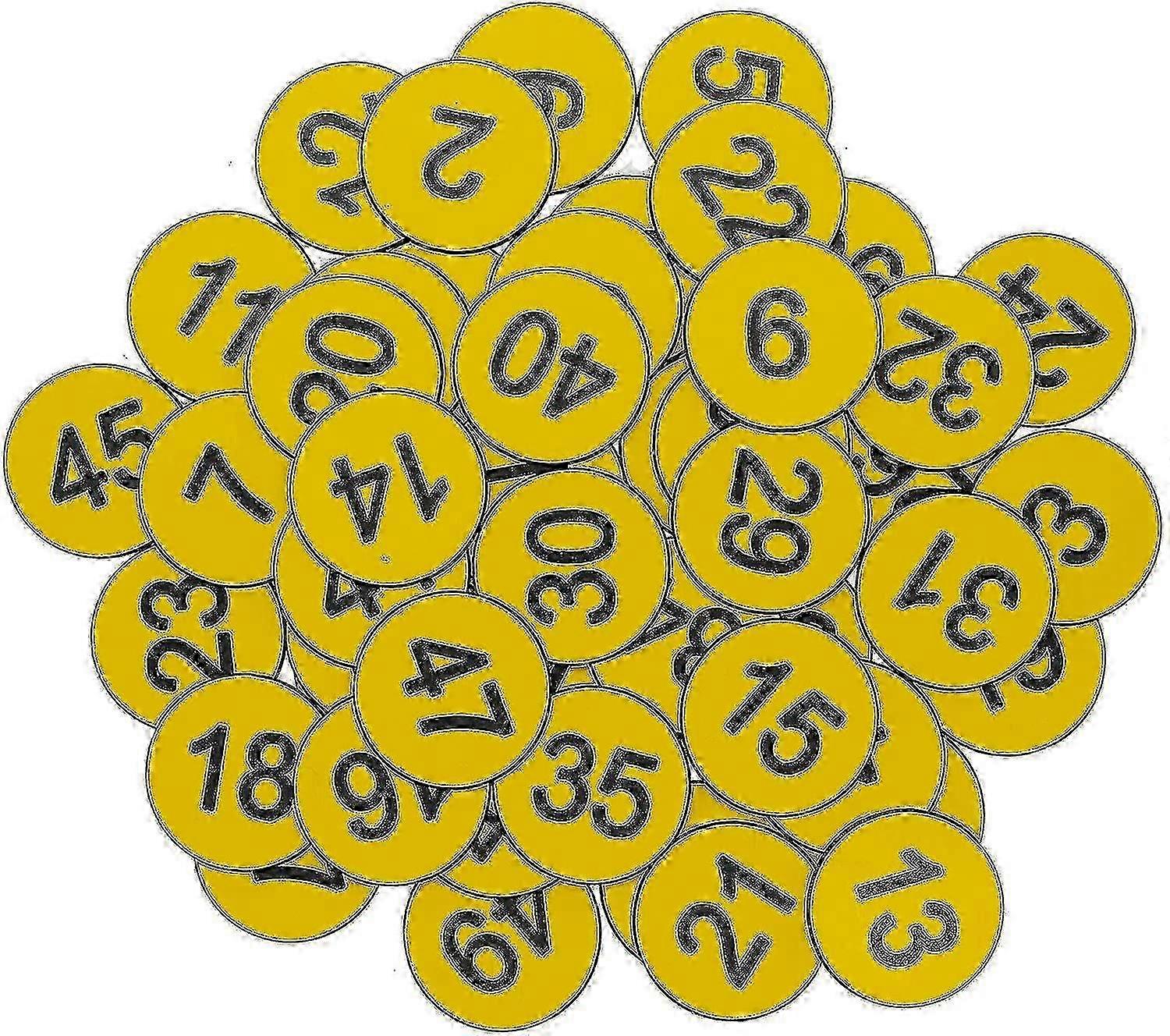 Engraved Number Tags For Key Identification1-200Yellow