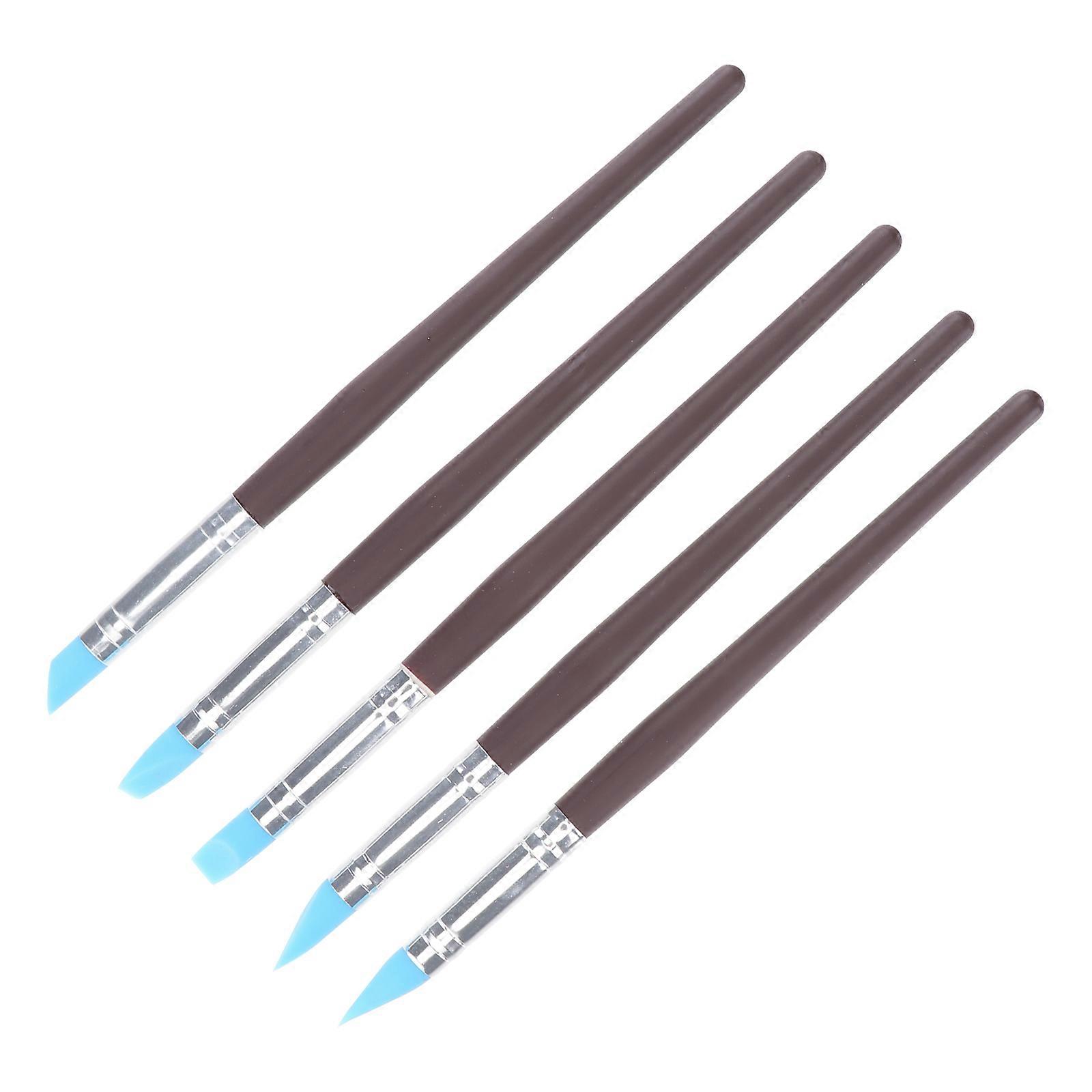 Silicone Masking Fluid Brush Set for Painting Tools Red Flexible Material for Fine Detail 5Pcs