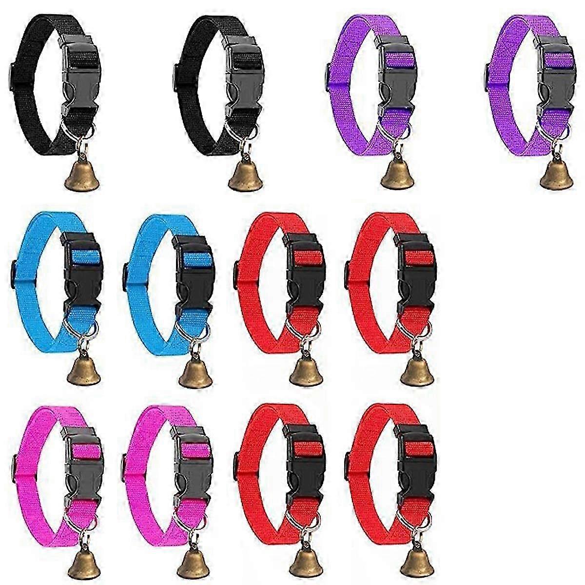 Goat Collars with Bells for Cattle, Horses and Sheep , Copper Bells, Adjustable Nylon Collars, Anti-Lost Collars