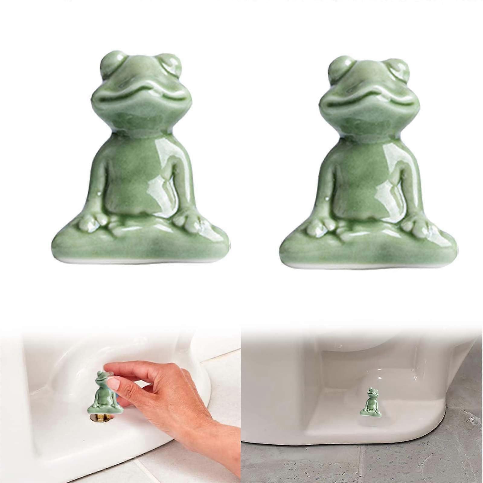Frog Toilet Bolt Covers Ceramic 2-Piece Set, Bolt Caps, Bathroom Decor