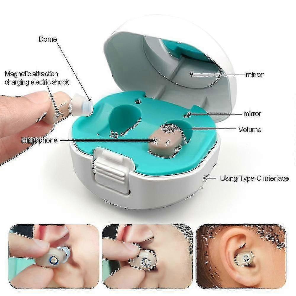 Digital Hearing Recharable Digital Hearing Aid With Charging Case Fonos Hearing Ce Hearing Amplifier For Elderly