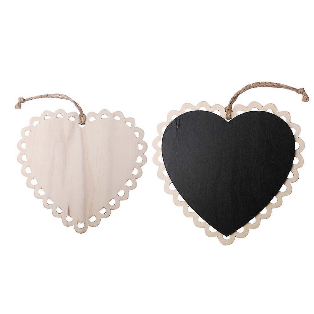 Hanging Mini Chalkboards Heart Shaped for Leaving Message 1 Piece Bamboo