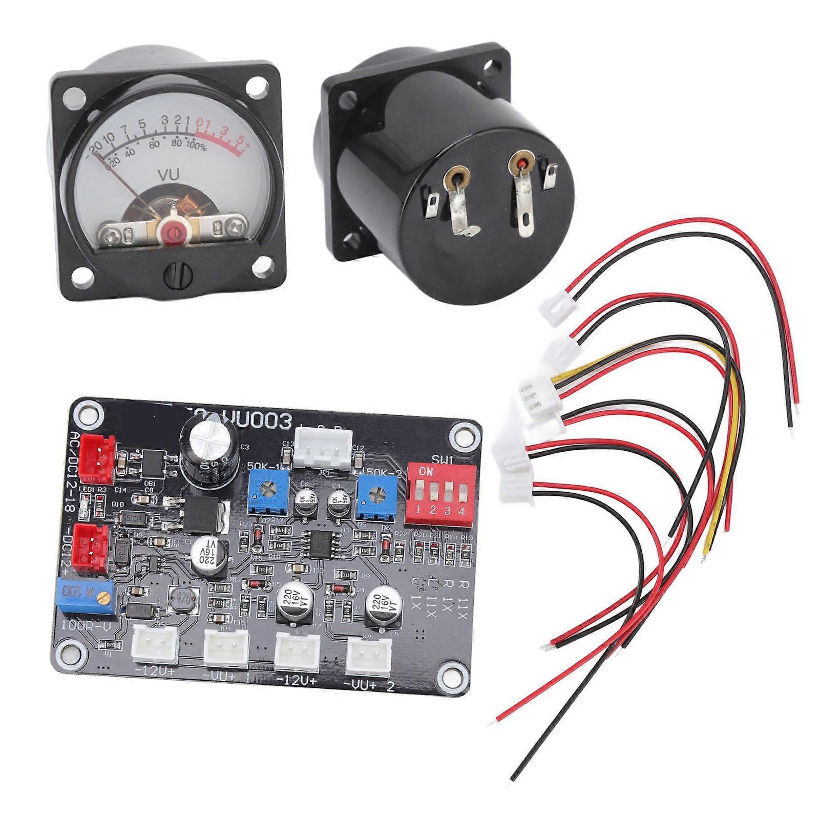 2pcs VU Level Meter 3.5x3.5cm Brown Pointer with Driver Board