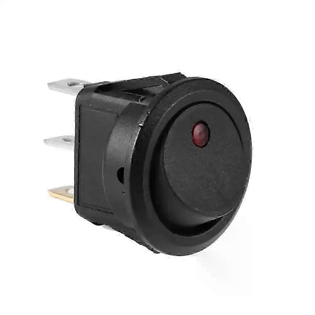 20A DC 12V 3 Pins Car Auto Boat On Off Round Dot LED Light Rocker Toggle SPST Switch Red / Blue ON/OFF Black Button