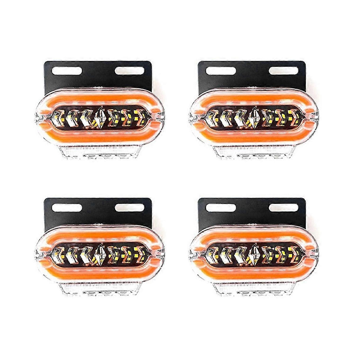 4pcs 24V LED Side Marker Lights Signal Indicator Lamp Tail Light