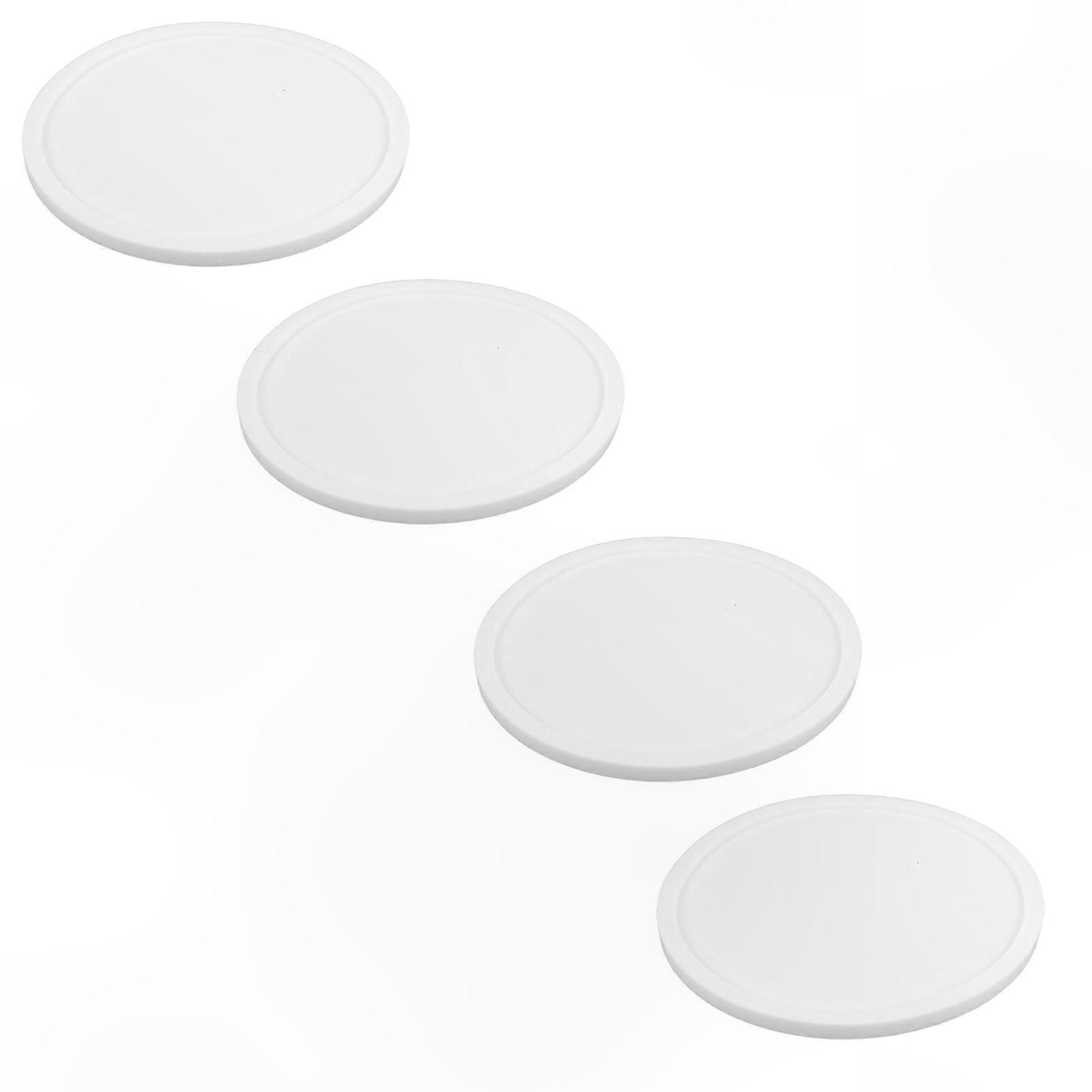 White Silicone Coasters, Heat-Resistant Cup Mats, Thickened Design for Everyday Use, Set of 4
