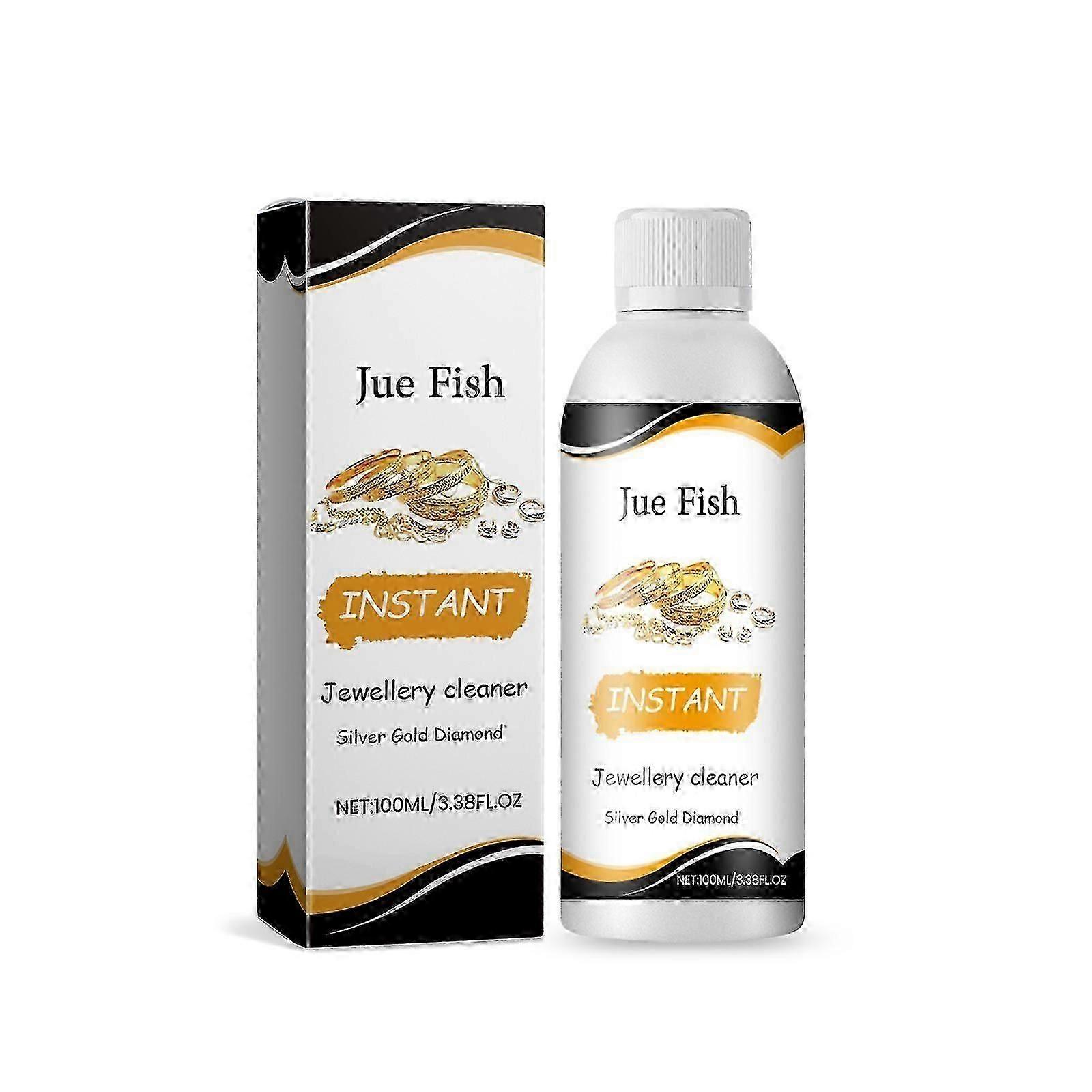 Jue-Fish Bijoux Nettoyage Liquide Bijoux Entretien Décontamination Nettoyage Verre Or et Argent Soin Noircissant Visage Nettoyant