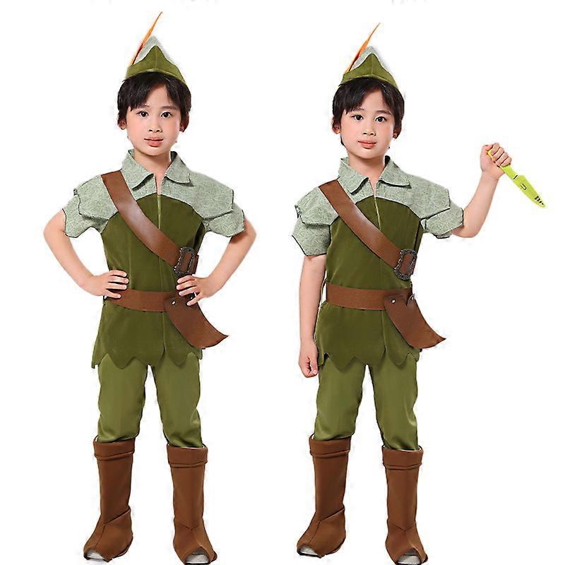 Children's Day children's movie Peter Pan boy's green elf Peter Pan Peter Pan performance costume