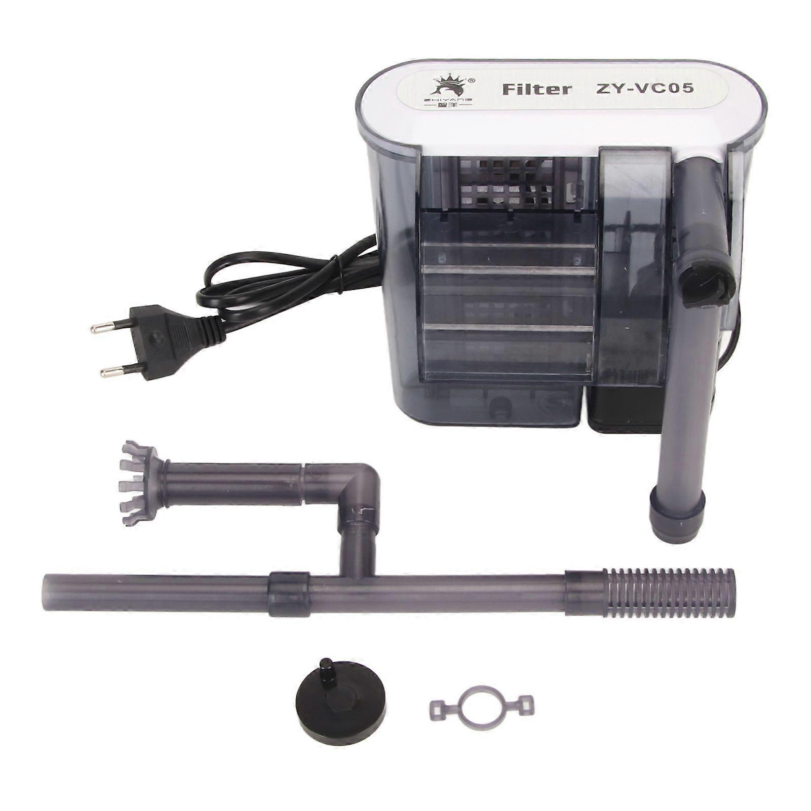 Aquarium Hang On Filter Waterfall Circulation Oxygenation Quiet Energy Saving Motor Oil Removal Film Fish Tank Filter EU Plug 220V