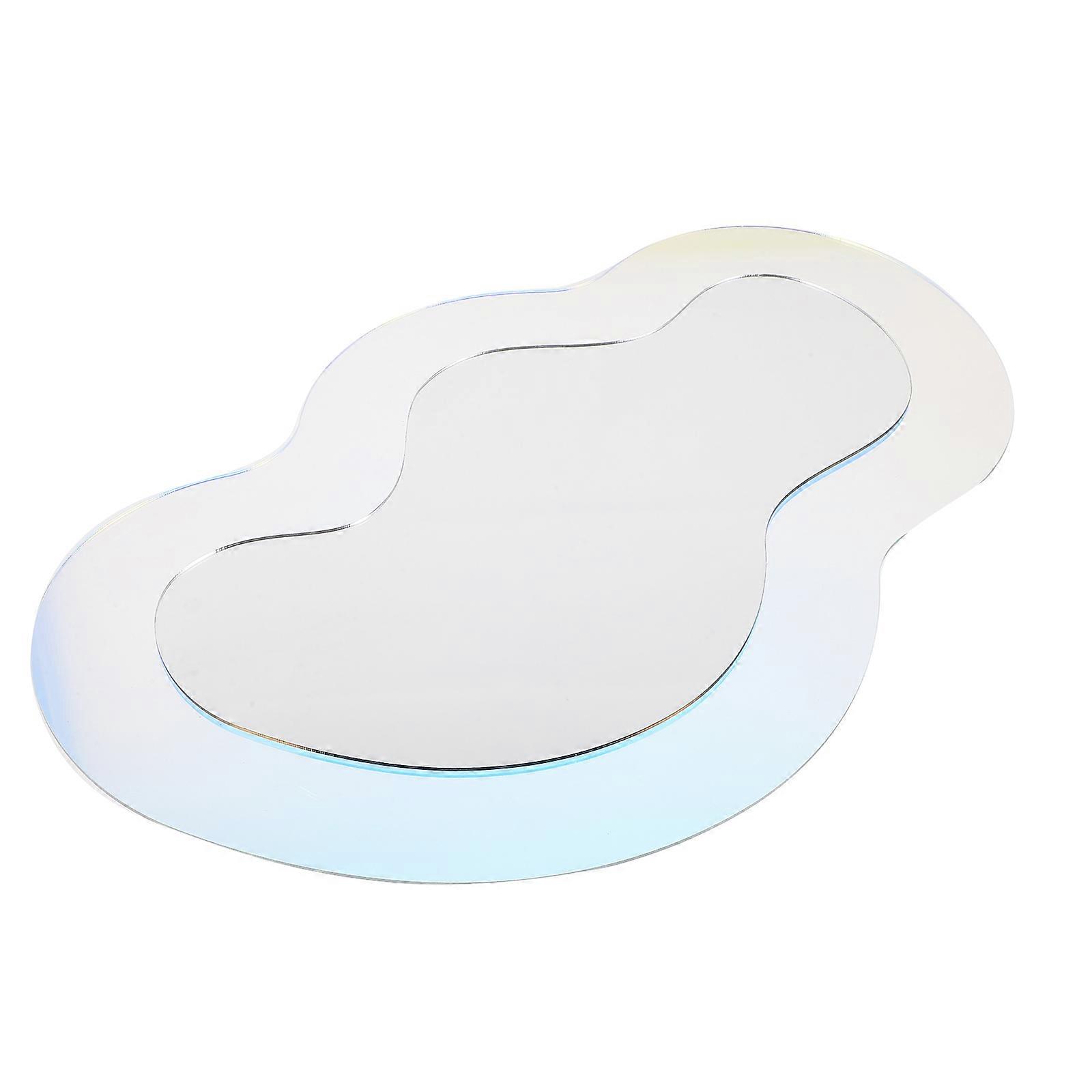 Asymmetrical Acrylic Wall Mirror for Bathroom Use 3Pcs Sky-Blue Decorative