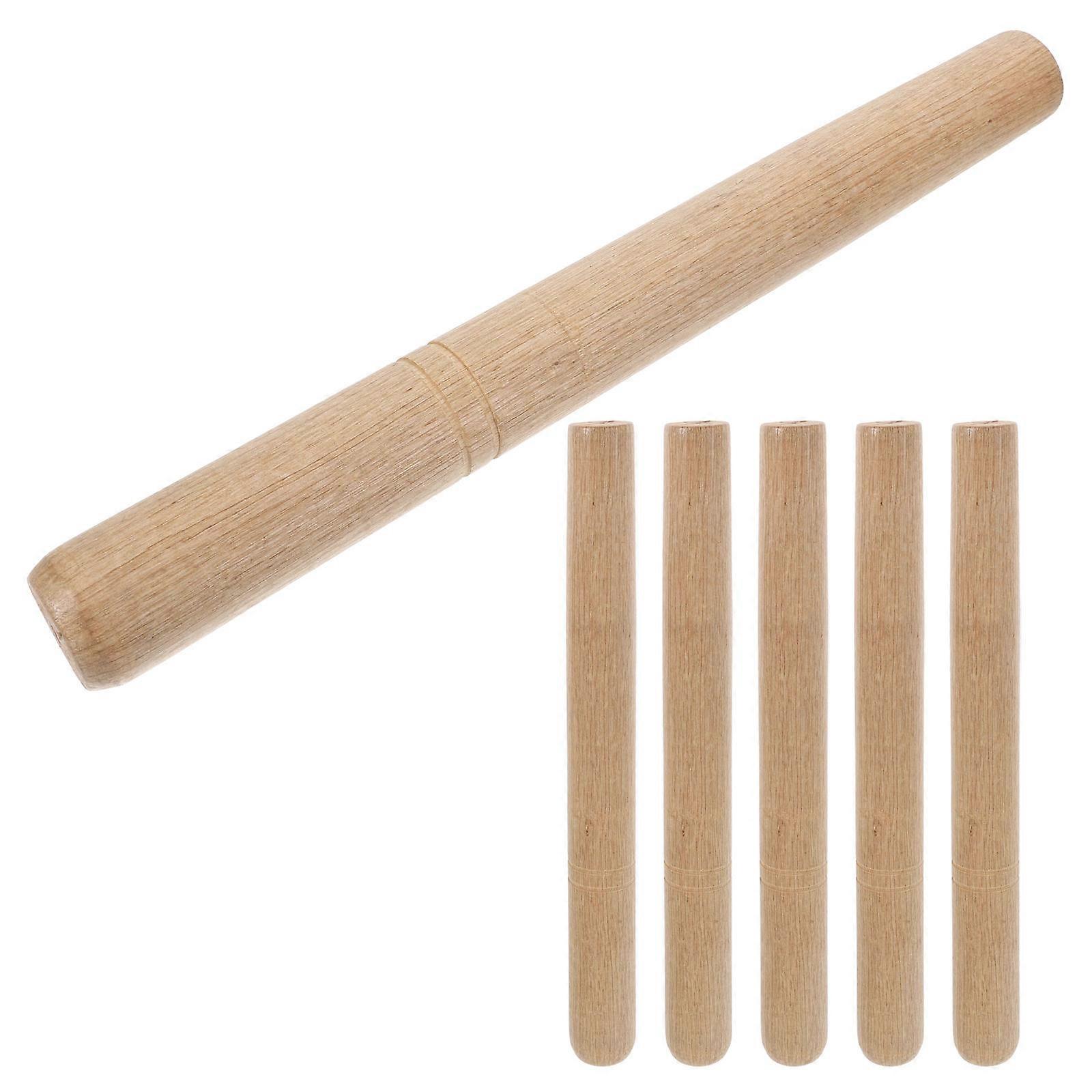 Beige Wood Handles for Wood Tool Replacement 6Pcs Set