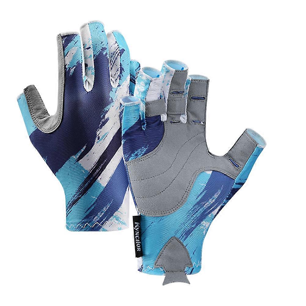 Breathable Cycling Half Finger Gloves for Outdoor Use 2Pairs Blue