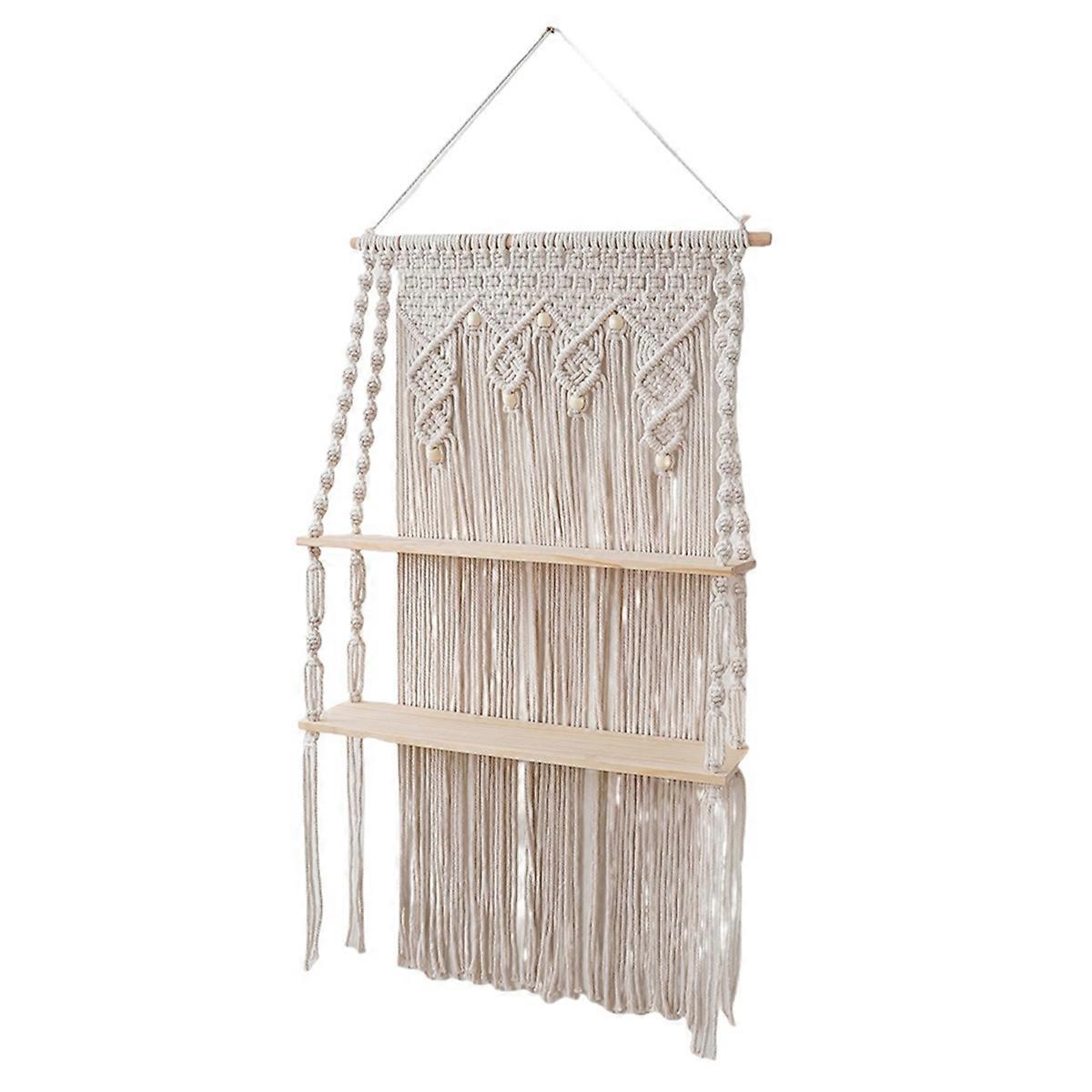 Wall Hanging Shelves Macrame Boho Floating Plant Photos Storage Rack