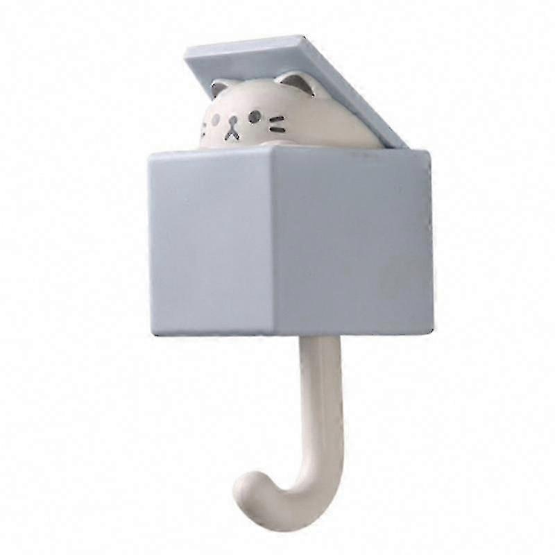 Cartoon Cat Self-Adhesive Hooks for Dormitory Bedroom Door, Key Umbrella Towel Cap Hangers