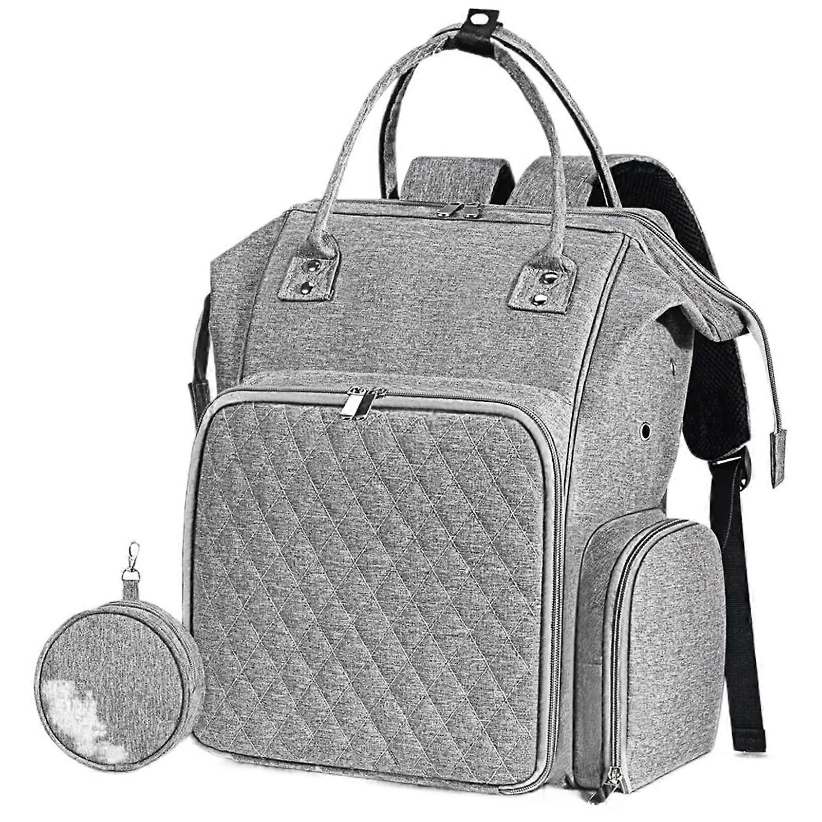 Crochet Storage Backpack Organizer Light Grey With Inner Divider For Yarn And Thread Storage Portable Knitting Bag