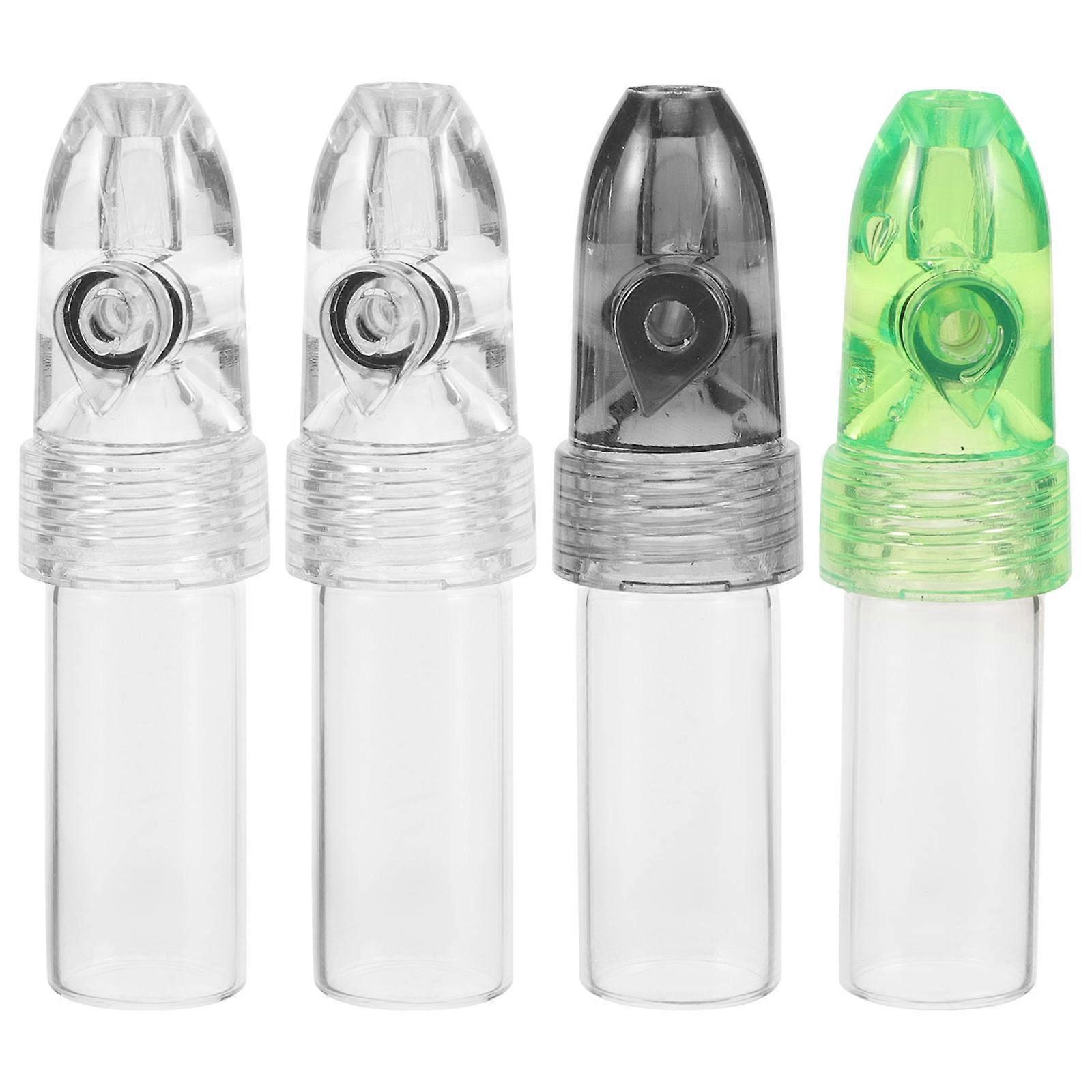 Compact Glass Pills Container for Storage 4Pcs Portable Carry Box