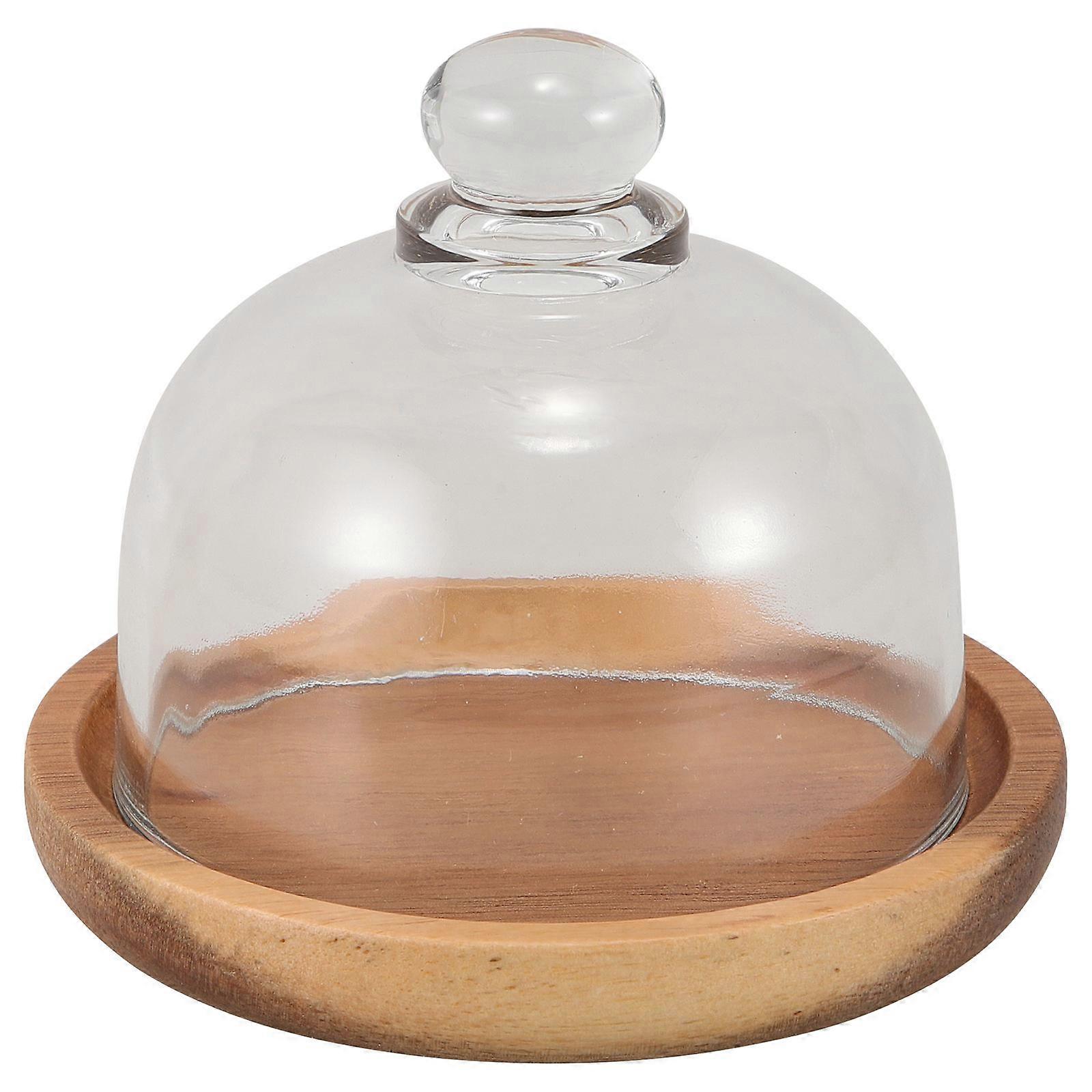 Mini Dessert Tray with Glass Dome for Cake Serving 5Pcs Set