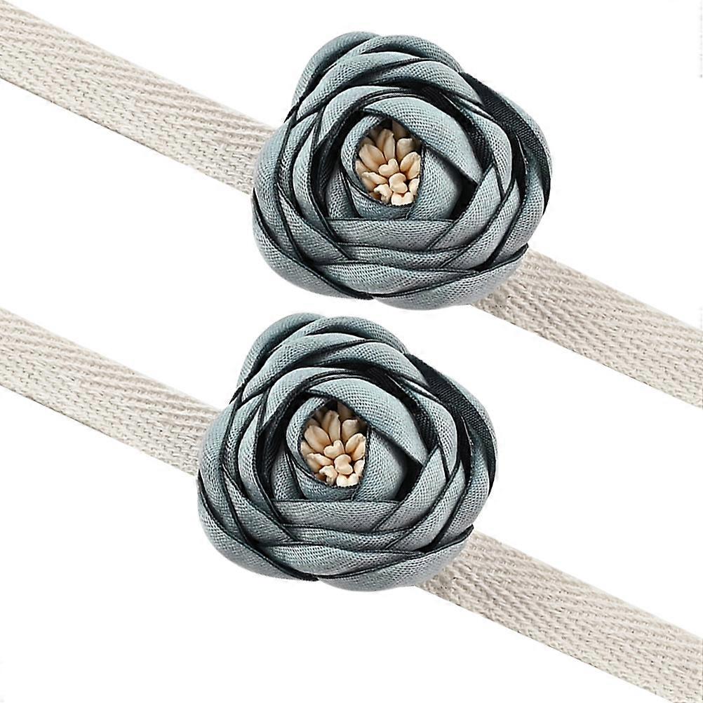 Flower Curtain Tiebacks Cloth Curtain Holdback Rope for 6Pcs with Floral Design