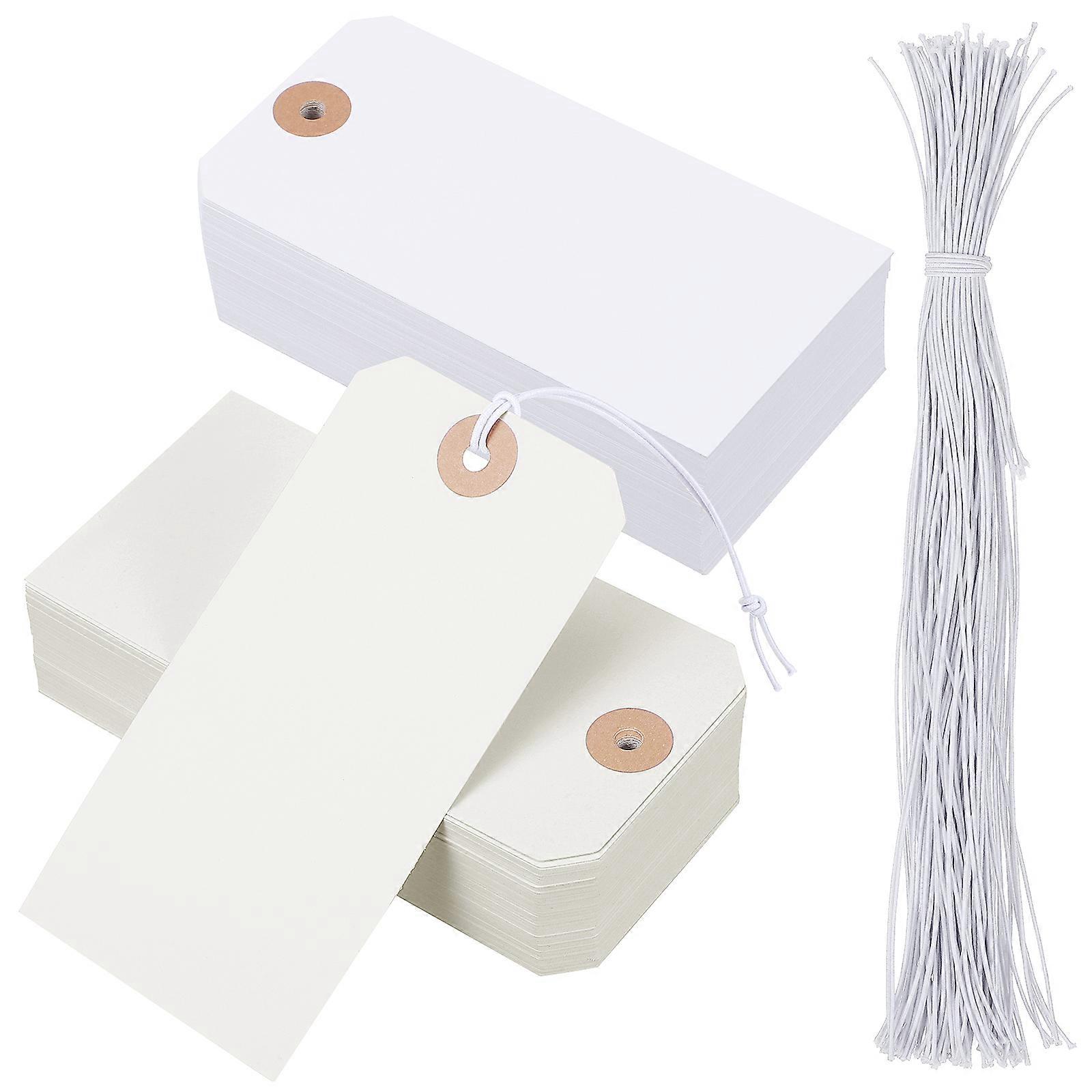 Writable Blank Labeling Tags For Home Organization White Paper With Strings 100Pcs