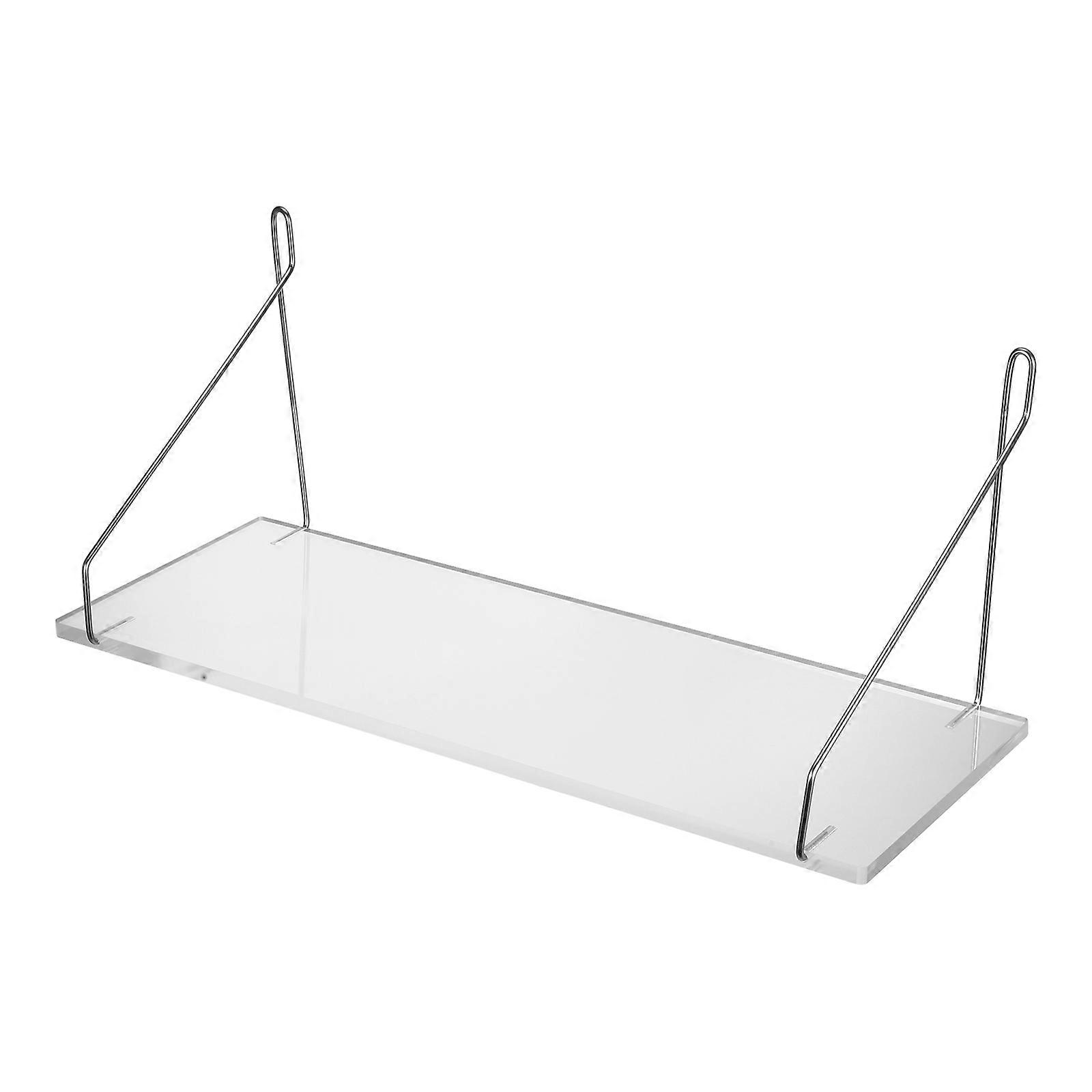 Transparent Floating Shelf Acrylic Wall Mount Storage Shelf for 2Pcs Use