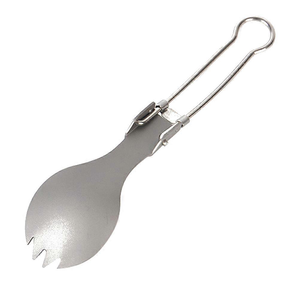 Compact Titanium Fork Outdoor Camping Tableware Traveling Silver Foldable 1Pcs