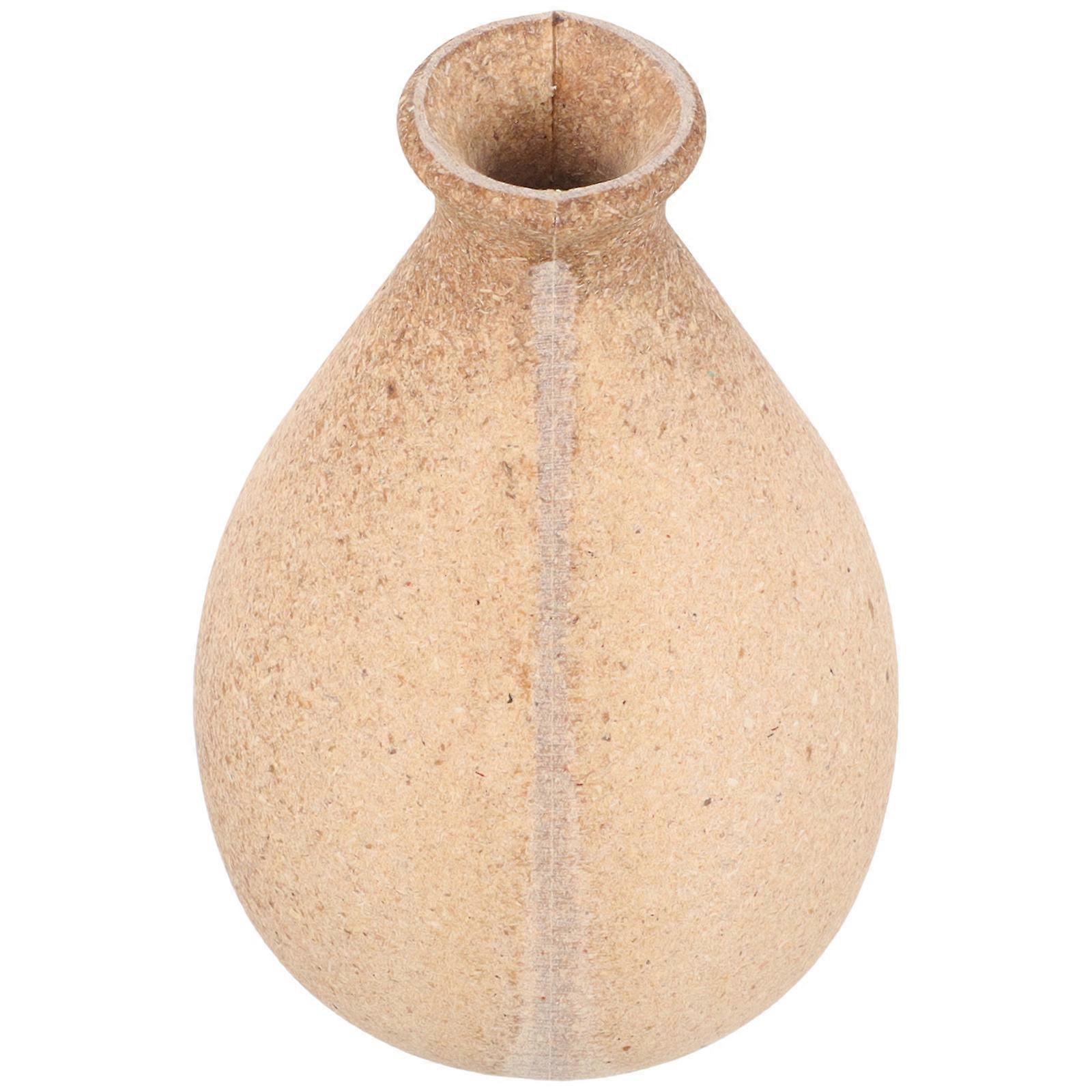 Home Vases for Storage Use 2Pcs Khaki DIY Wooden Flower Container Vase
