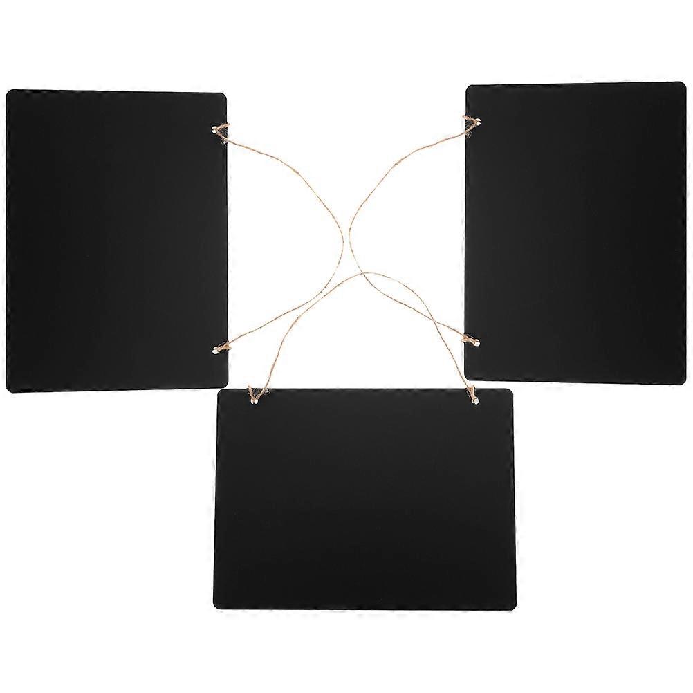 Wooden Hanging Chalkboard Decoration for Daily Use 3Pcs Double Sided Tag