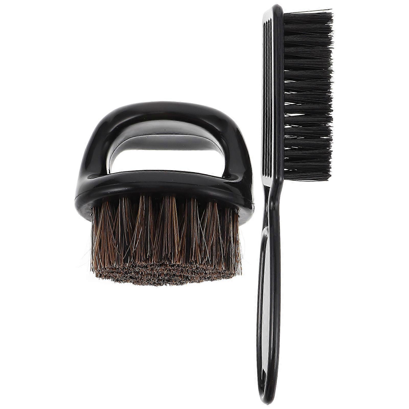 Black Beard Brush for Men Barber Knuckle Brush for Grooming 2Sets