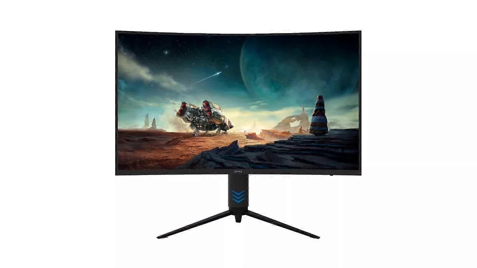 Qmax 27" Gaming Monitor Curved Qhd 165Hz 2560*1440P 1Ms With Build In Speakers Height Adjustable Monitors