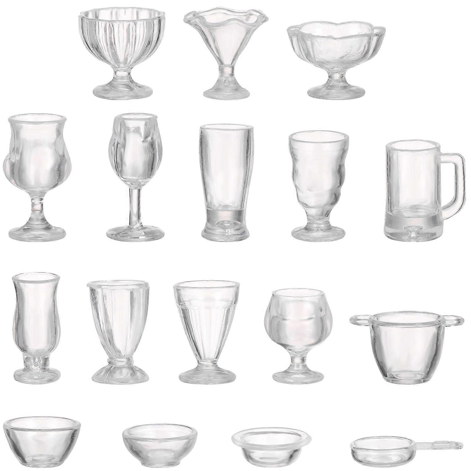 Mini House Cup Model for Decoration 170Pcs Transparent Simulation Cups