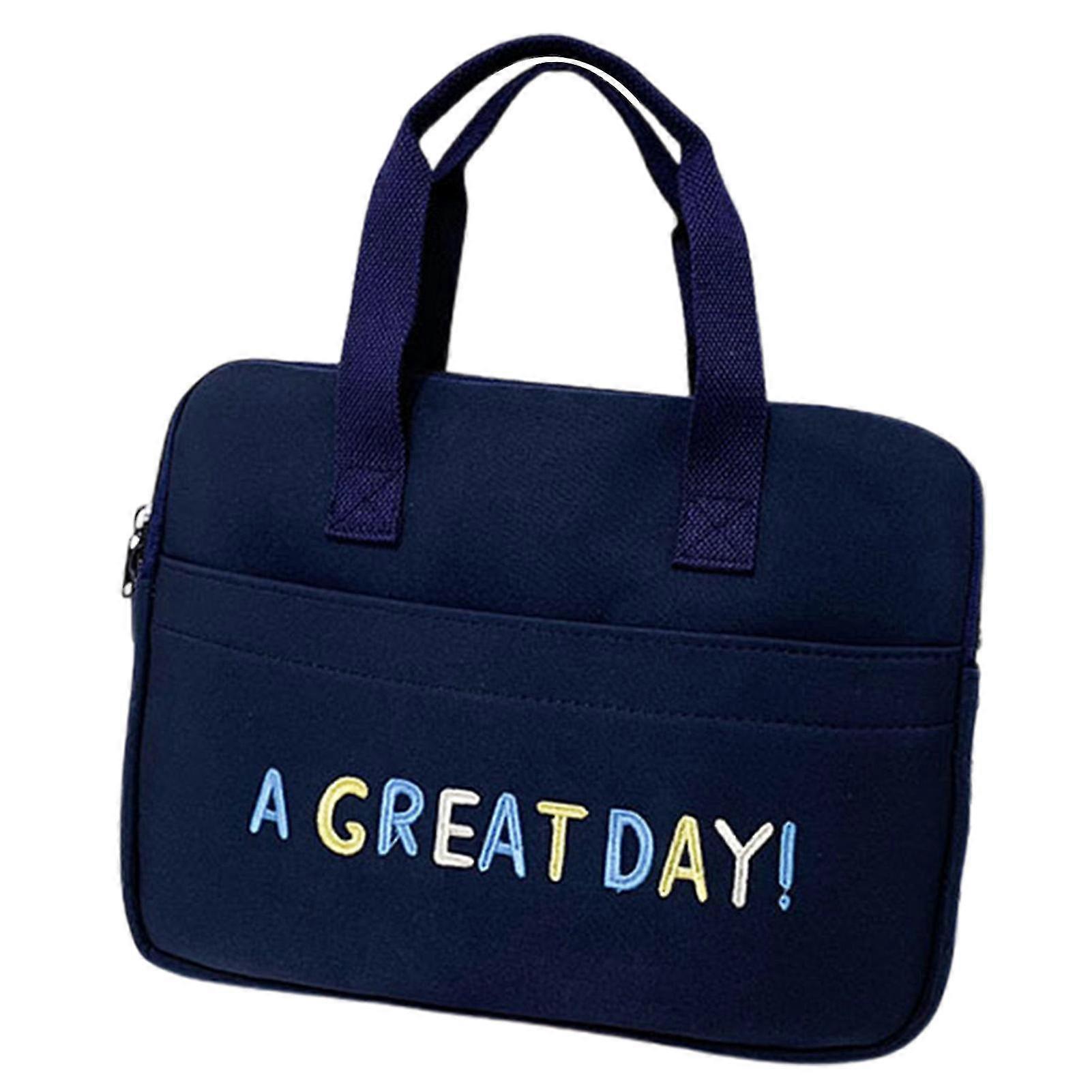 Laptop Handbag Letter Embroidery Large Capacity Portable Shockproof Waterproof Notebook Computer Briefcase Sleeve Case Office Use 2025
