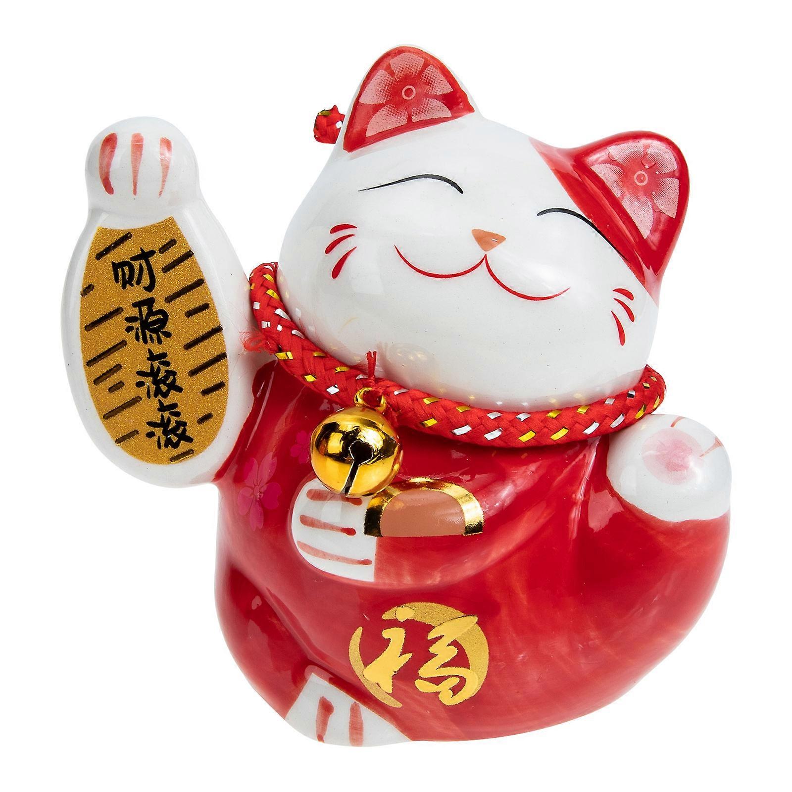 Cat Ornament Ceramic Saving Pot for Decor with 4Pcs Set