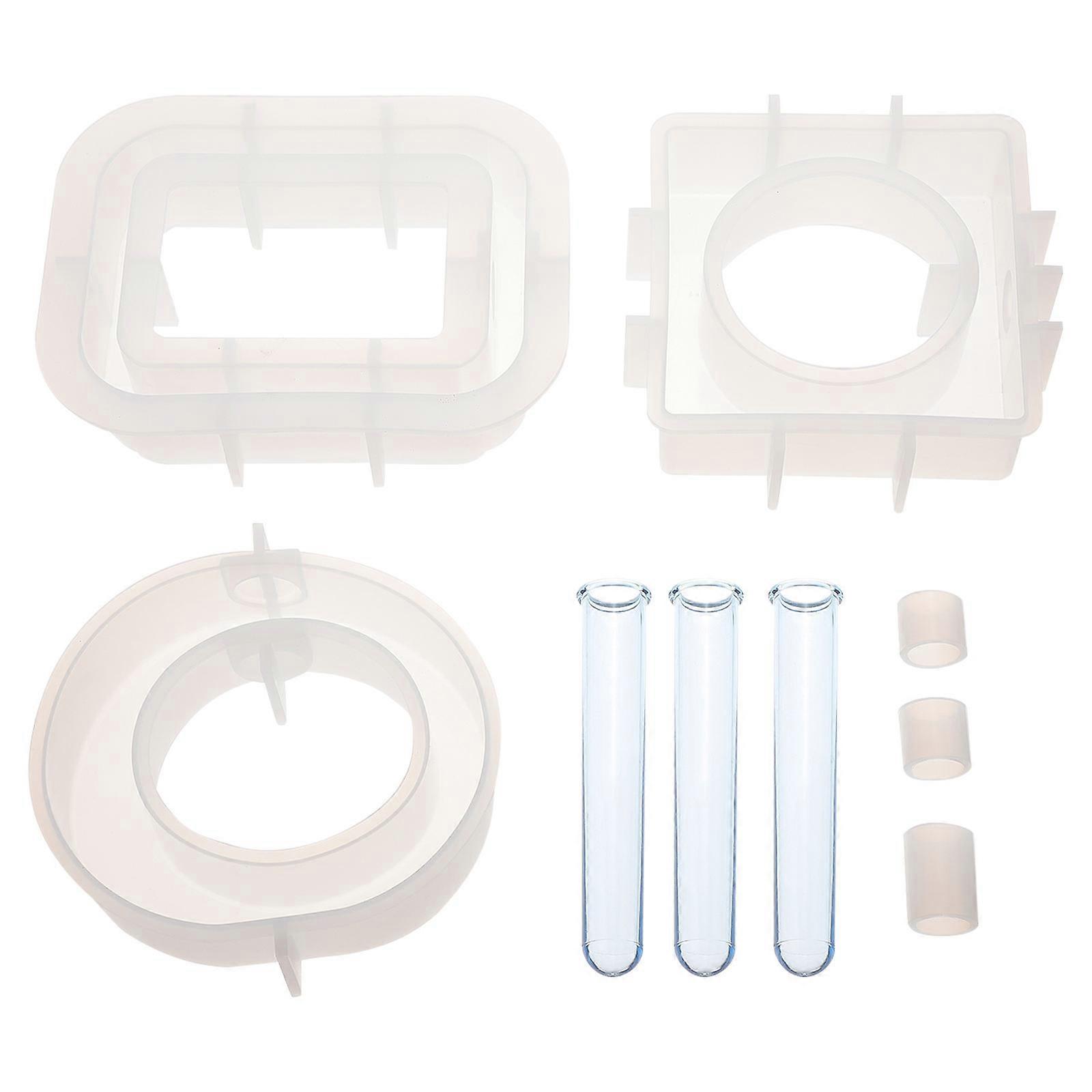 DIY Silicone Vase Mold for Hydroponic Flower Making 5Sets Reusable Flexible Molds