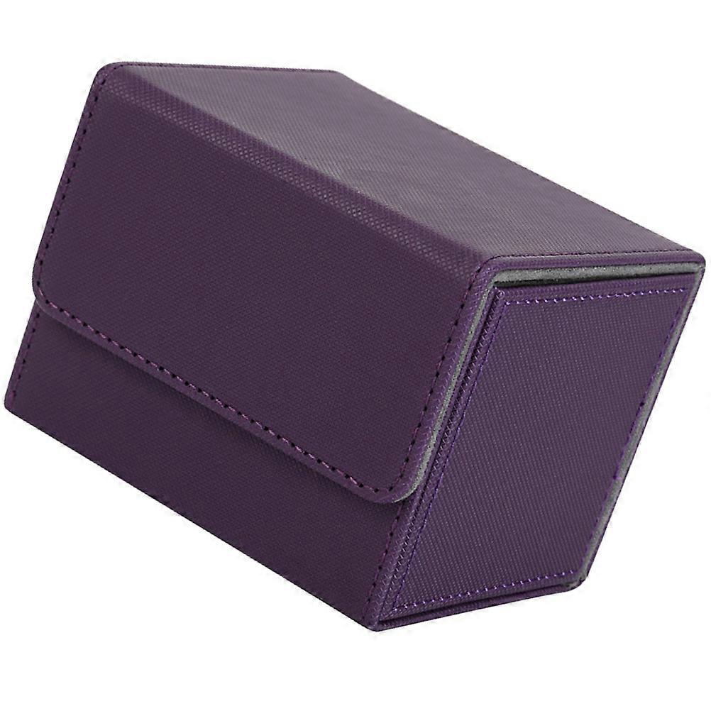 PU Card Decks Box Games Cards Storage Box for Storage Use 2Pcs Purple