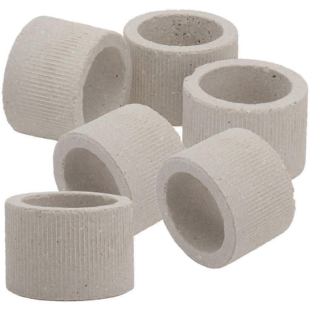 Aquarium Plant Holder Ceramic Ring for Fish Tank 12Pcs Grey Fixed