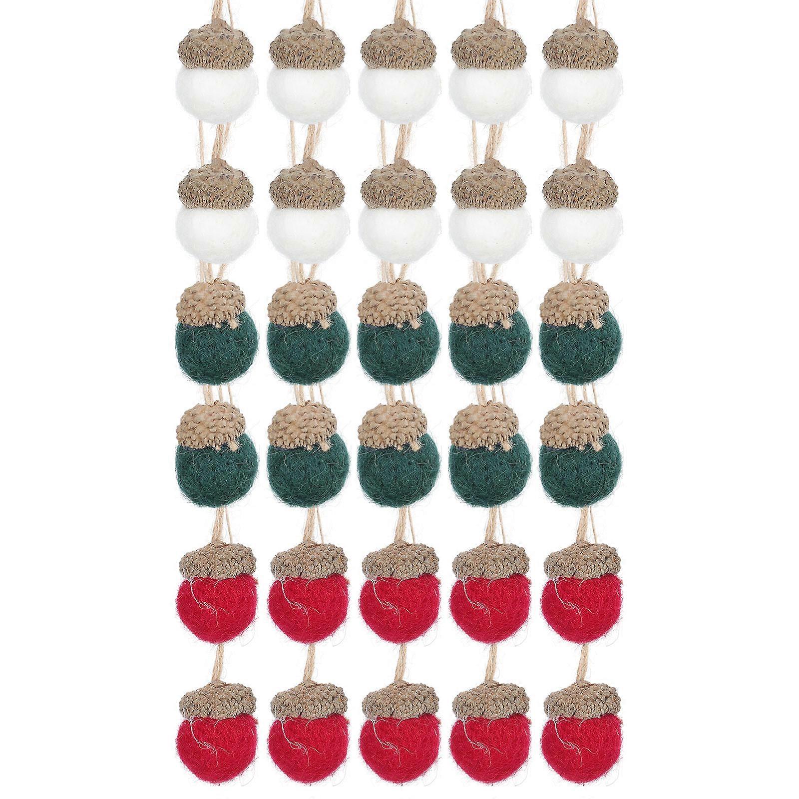 Woolen Felt Christmas Acorn Pendant for Decoration with 210Pcs Hanging Adornments