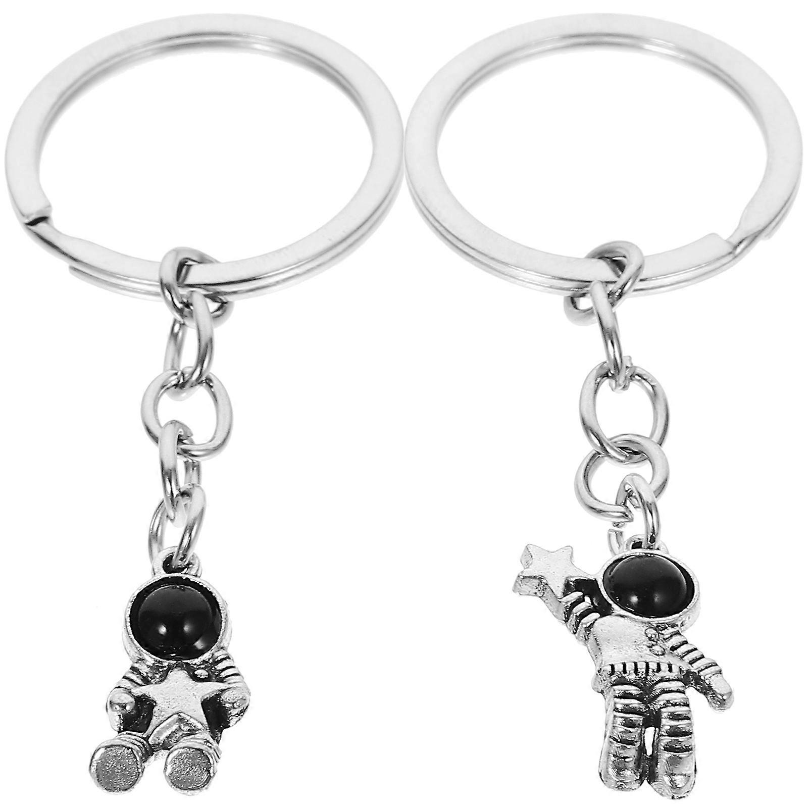 Astronaut Shape Keychain Pendant 5 Pairs Fashion Accessories For Key Storage And Daily Use Durable Silver Alloy