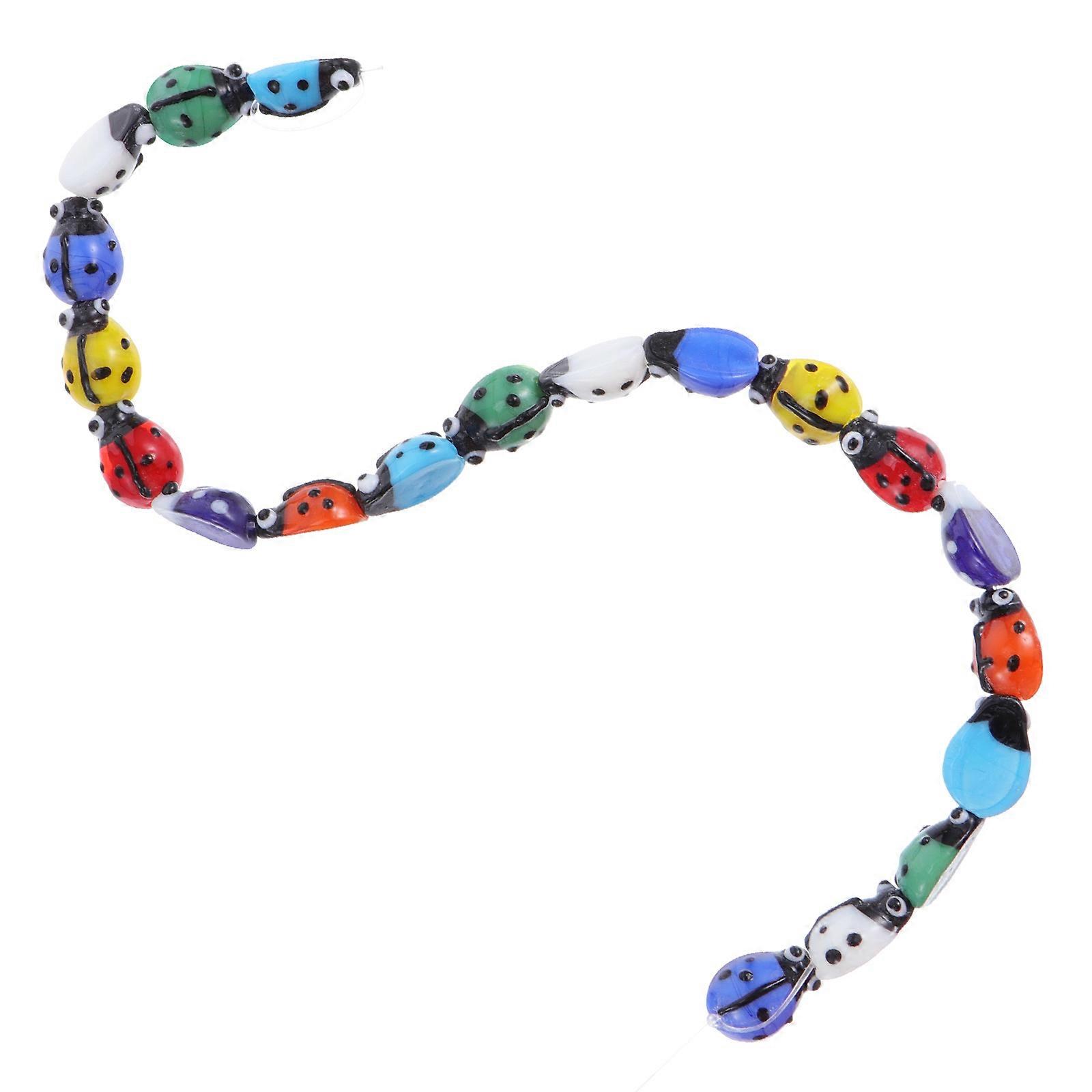 Ladybug Beads For Jewelry Making DIY Craft Supplies 20Pcs Multi Color Environmentally Friendly Material Handmade Tool