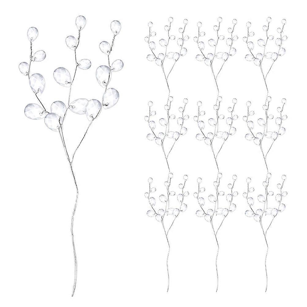 Artificial Acrylic Flower Stems 25Pcs White Elegant Gift Artificial Flower Decor
