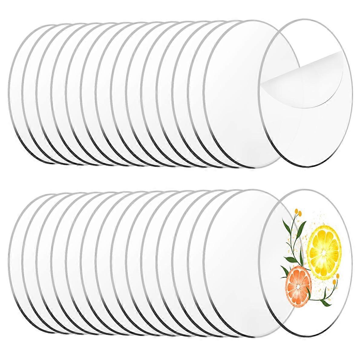 30 Pieces Clear Acrylic Circles, Round Acrylic Blanks Discs Round