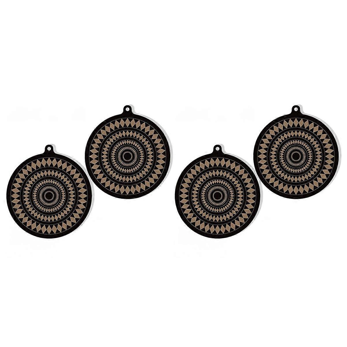 4 PCS Thermochromic Silicone Induction Cooktop Protector Mat - Non-Slip Induction Cooktop Mat for In